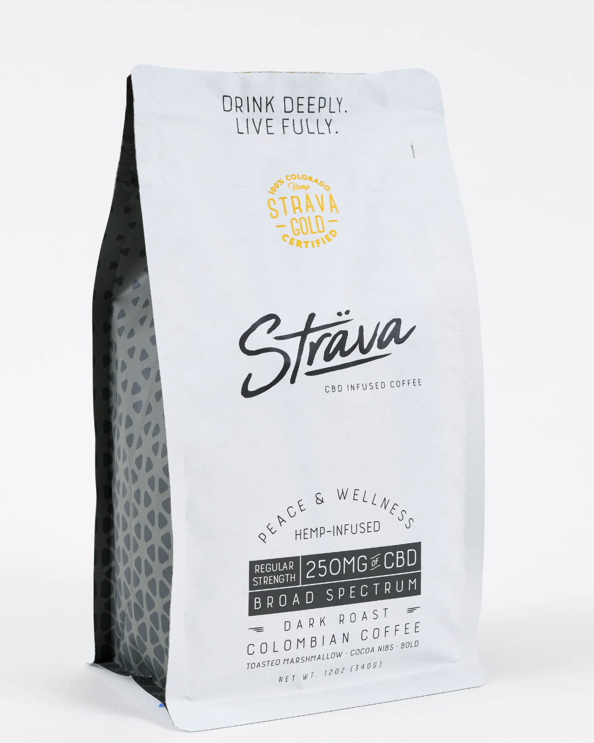 CBD Coffee (Whole Bean) 10mg CBD/Serving Dark Roast Strava Craft